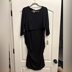 a:glow Black Long Sleeve Women's Dress